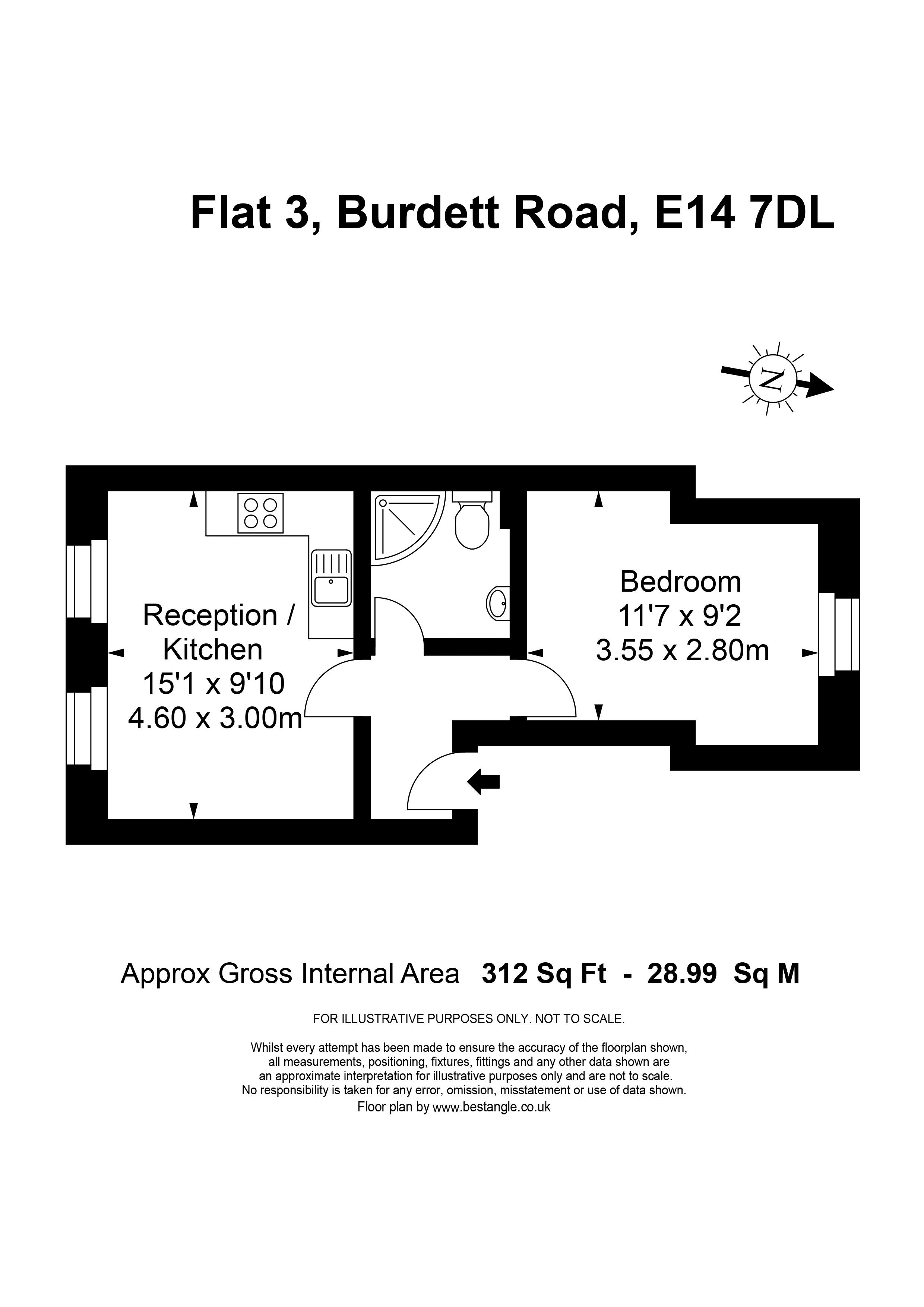 Flat 3, Burdett Road, E14 7DL